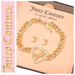 Juicy Couture Juicy Heart Logo & J Earring Set